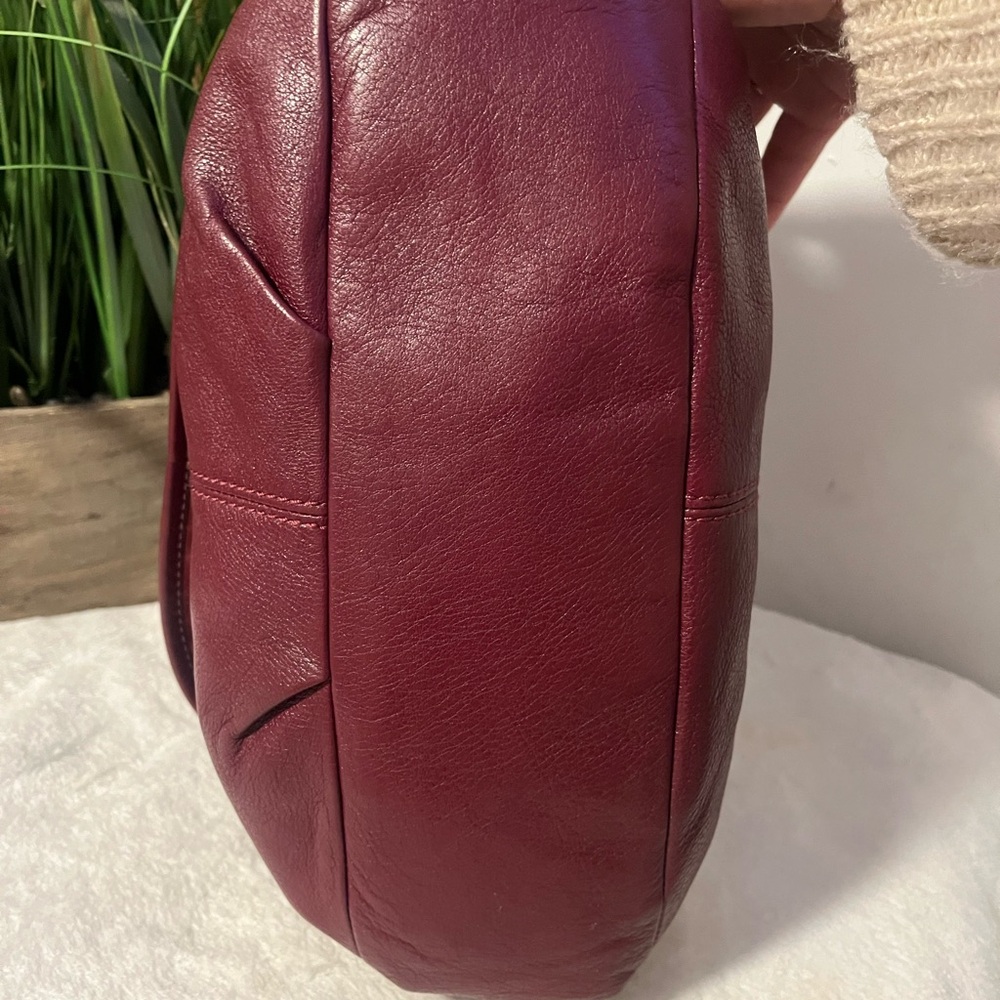 Coach Maroon Leather Shoulder Bag - Picture 8 of 12